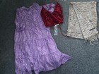 Lot robe violette pailletée Jane Norman écharpe scintillante Romwe haut velours rouge