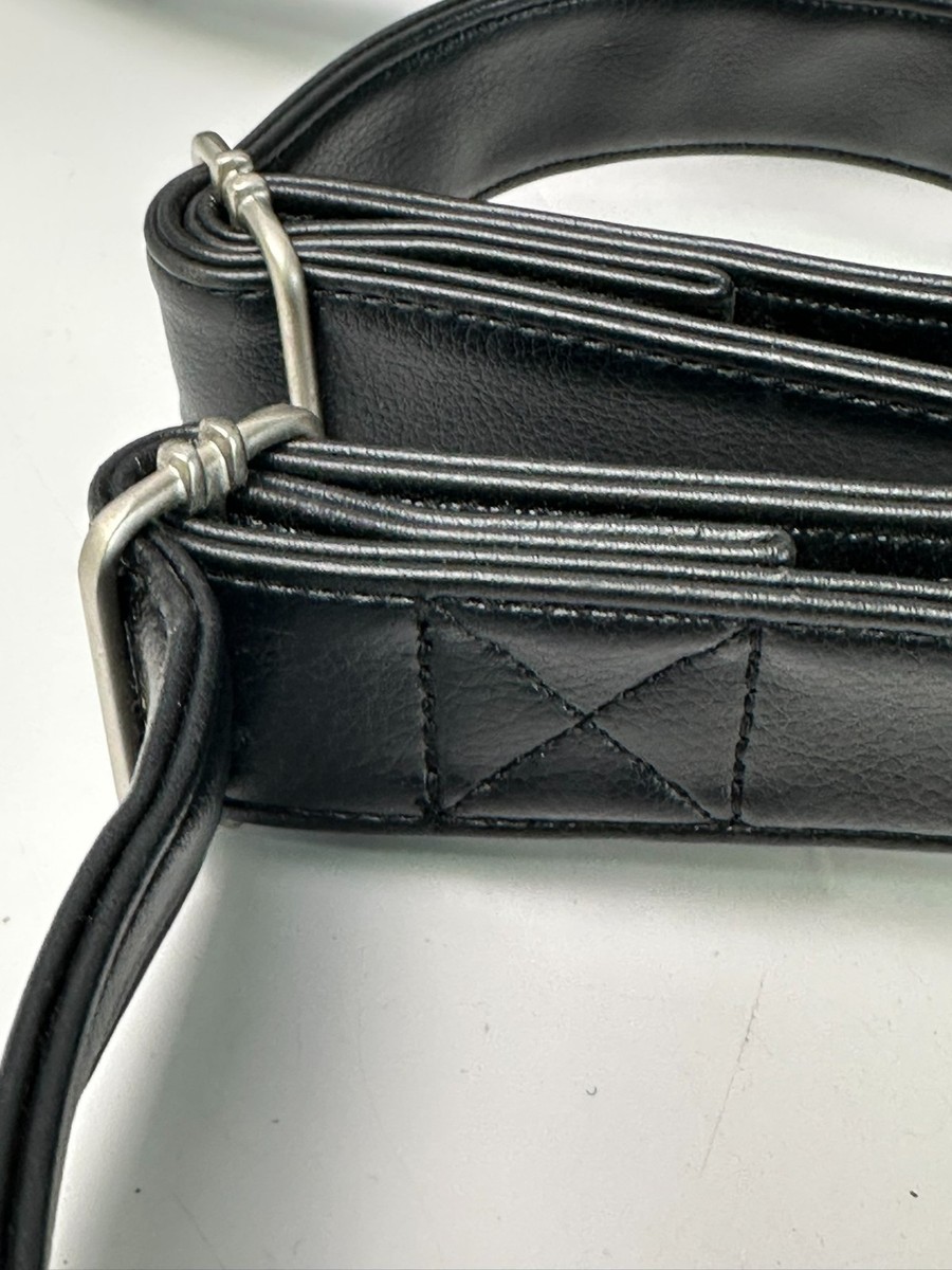 Dell Deluxe Laptop Computer Bag Briefcase With Strap in Black Leather EUC Clean View 5