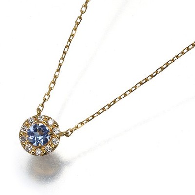 Auth VENDOME Necklace Tanzanite Diamond Birth Stone? 18K 750 Yellow Gold