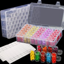 2 Pack Diamond Paint Storage Containers 120 Grids Beads Organizer Box With Label