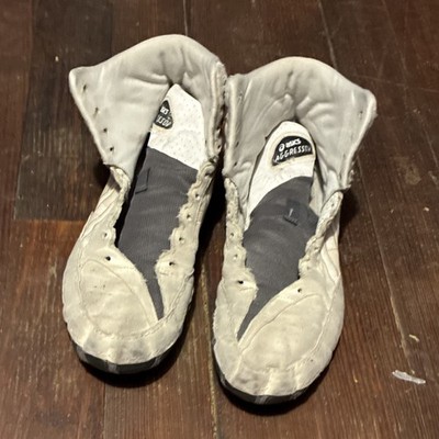 ASICS Aggressor 4  Men's Wrestling Shoes Size 11 White Grey Athletic Footwear