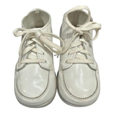 Stride Rite Flexible Moccasin Vintage Baby Shoes Size 5 White Leather