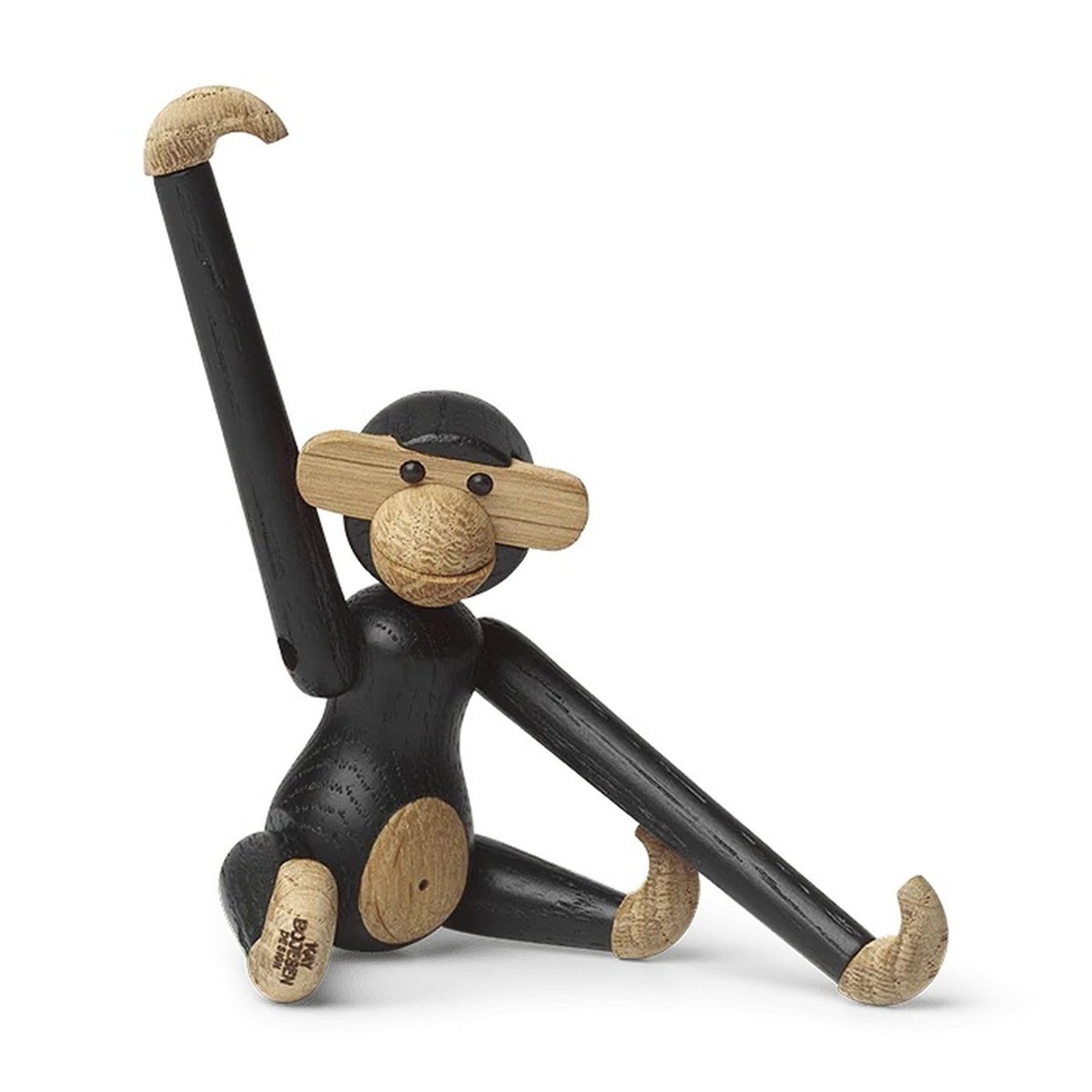 Kay Bojesen Monkey Mini Wooden Figurines, Dark Stained Oak, 3.7