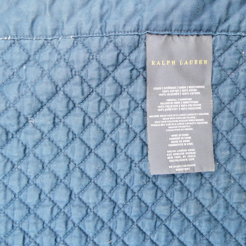 Edredón acolchado Ralph Lauren Wyatt Queen 90x92 pulgadas azul marino diamante Foto 4 de 4