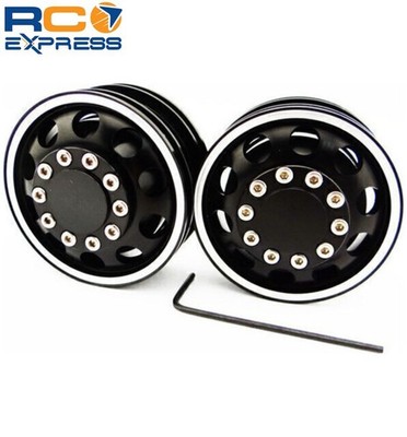 X Spede Black Aluminum 1/14 Tamiya Tractor Front Wheel TTR114F01