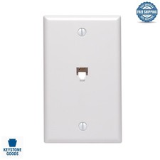 White Midsize 6P4C Telephone Wall Jack   Easy Mount, Listed, Fire-Retardant ...