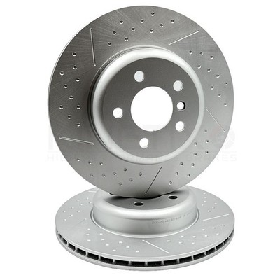 FOR BMW 330d F31 M SPORT PERFORMANCE DIMPLED GROOVED REAR BRAKE DISCS PAIR 345mm