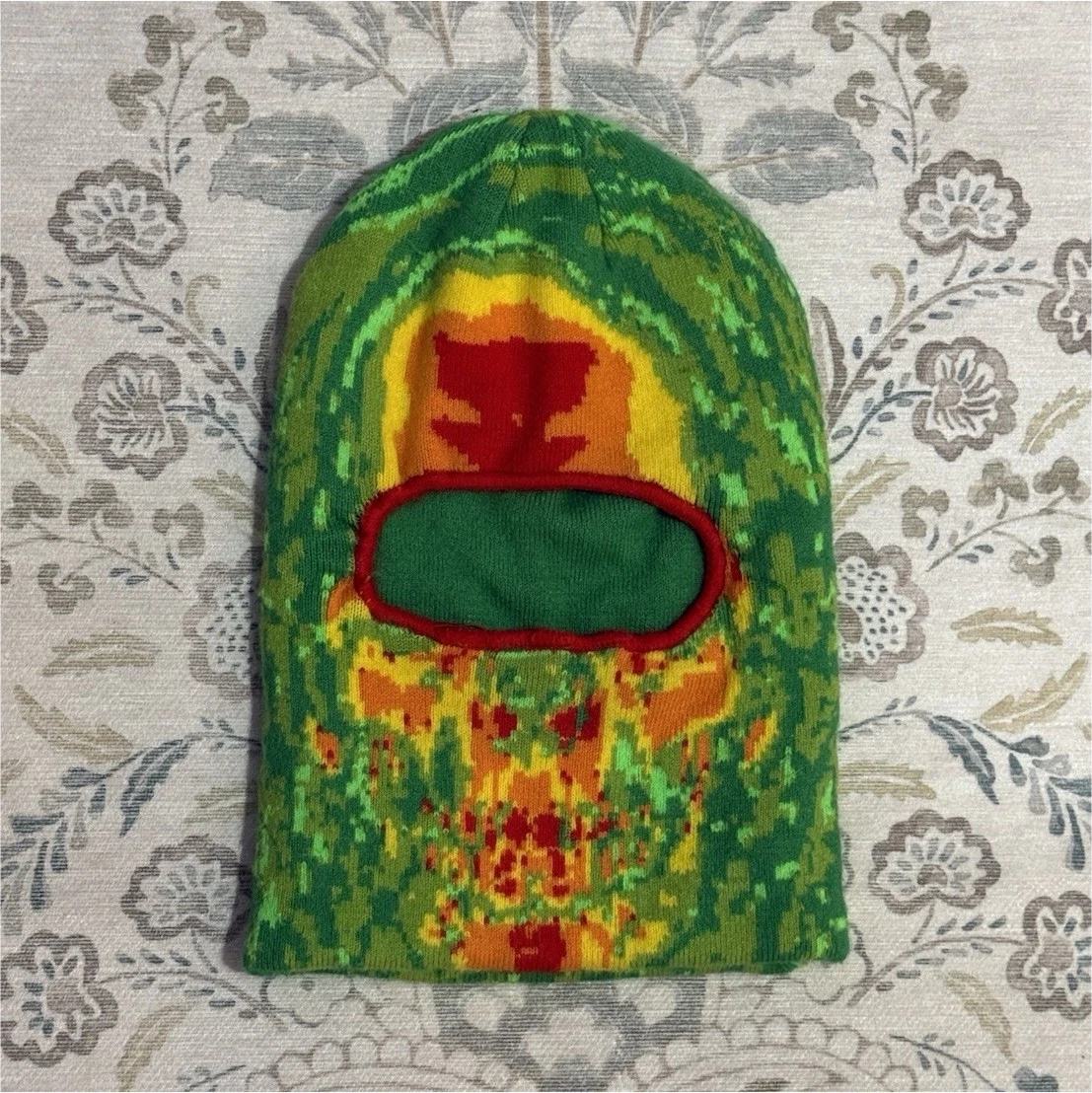 Green Multicolor Knit Acrylic Balaclava Ski Outdoor Winter Sports Hat Unisex