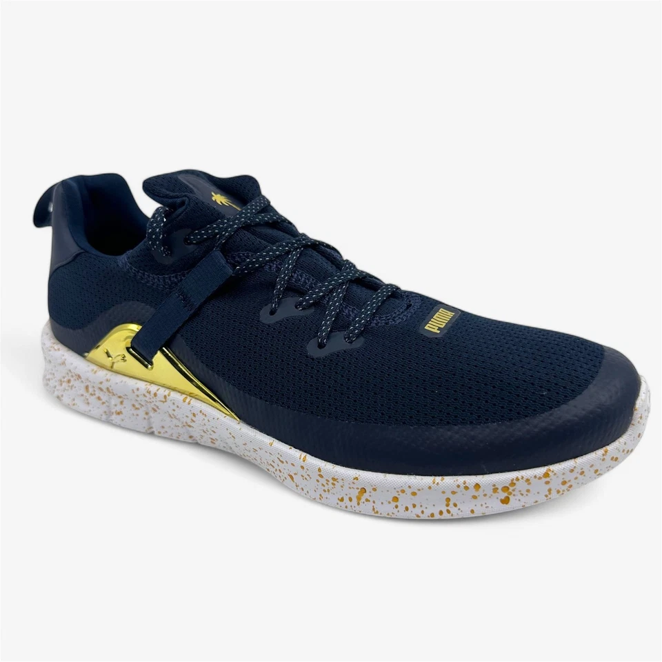 Zapatos de golf PUMA x PTC Laguna Fusion azul marino Blazer Team dorados para mujer sin clavos Foto 2 de 4
