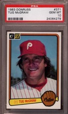 1983 DONRUSS # 371 TUG McGRAW ☆LOW POP☆ PHILADELPHIA PHILLIES PSA 10 GEM-MINT
