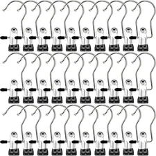 Laundry Hooks Hanging Clips Clothes Pins Closet Hanger 30 PACK, Black 