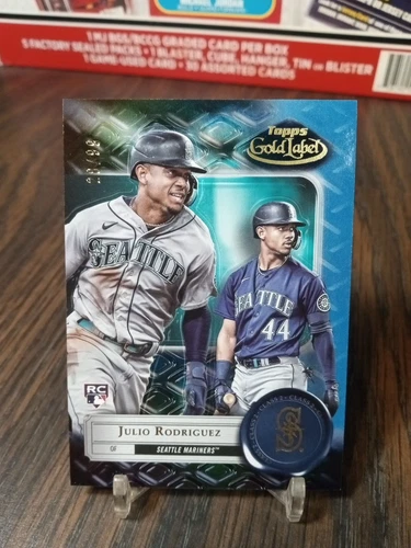 2022 Topps Gold Label Baseball Julio Rodriguez RC #4 Class 2 Blue SP 28/99