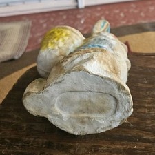 Vintage Easter Rabbit Paper Mache Blue White Yellow Collectible Kids Decoration