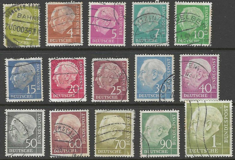 1954 Germany - Professor Dr. Th. Heuss - Set 15 - Used