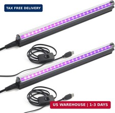 Led Black Light Bar, 10W 1ft USB UV Blacklight Tube, Glow in The Dark Party Supp