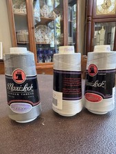 Lot Of 3 Maxi-Lock Serger Thread Polyester 3000 Yards Silver  Steel Gray New