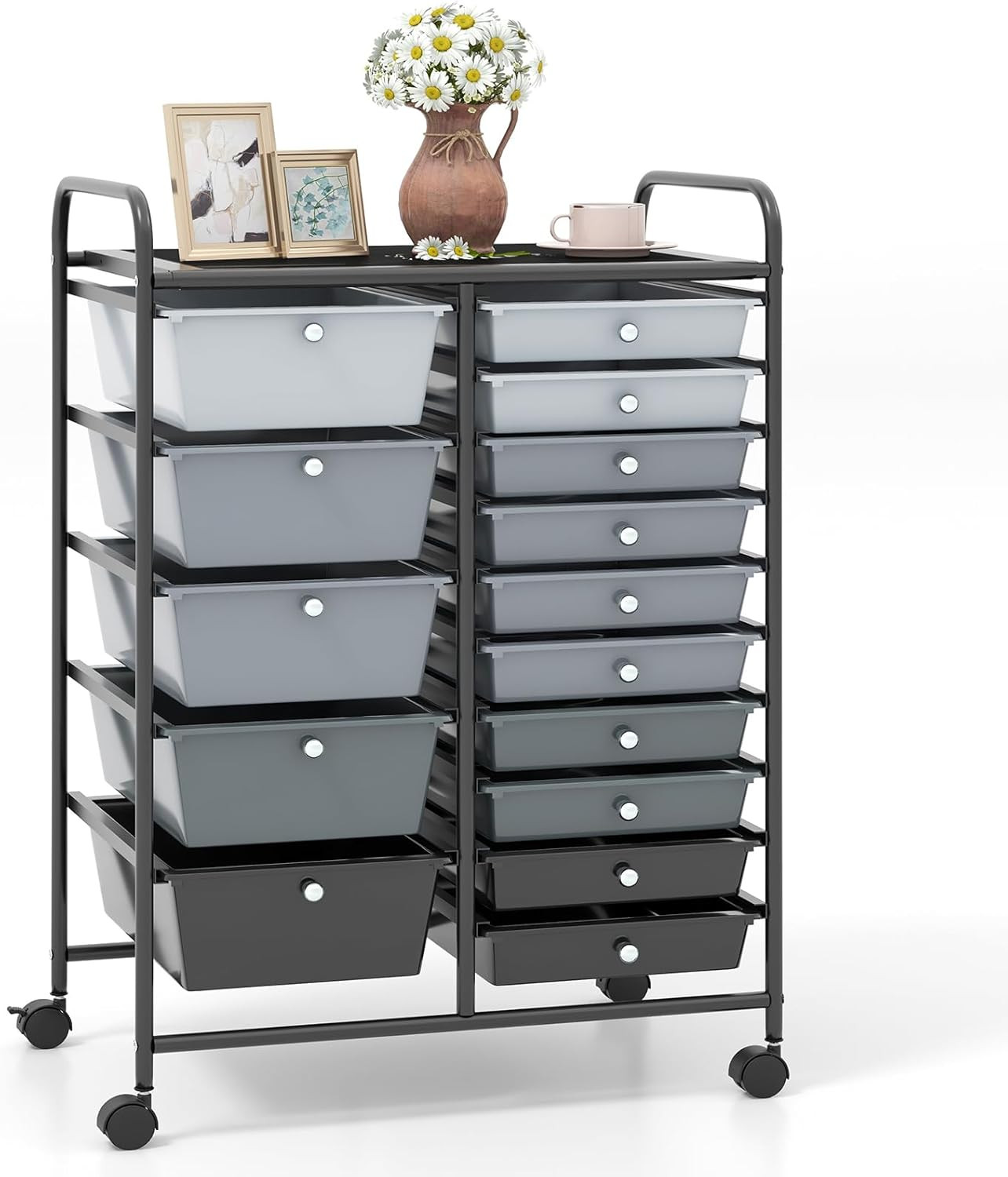 Carrello Professionale per Parrucchieri e Ufficio - 15 Cassetti Salvaspazio