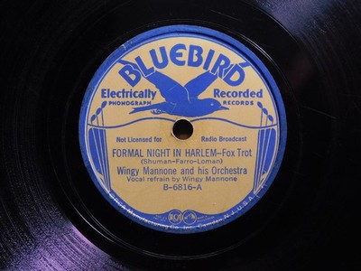 Wingy Mannone Jazz 78 Formal Night In Harlem bw Sweet Lorraine on Bluebird