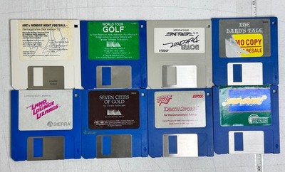 Vintage Amiga Games Lot of 8 Originals Bard's Tale Leisure Suit Larry Untested