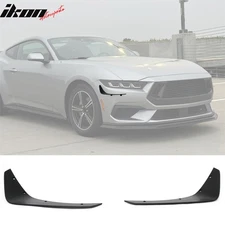 Fits 24-26 Ford Mustang Ecoboost IKON Style Front Bumper Canards Matte Black PP