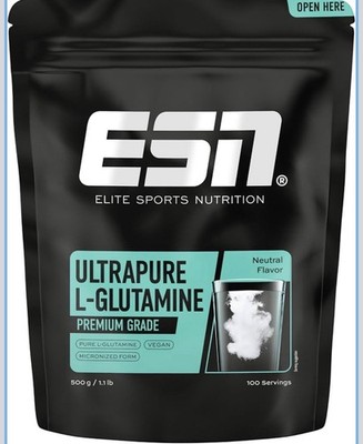ESN Ultrapure L-Glutamine Powder, 500 g Pulver, Aminosäure - made in Germany NEU