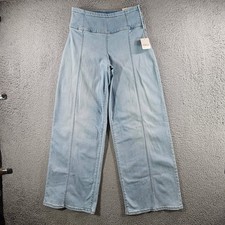 Free People We The Free Sky High Wide Leg Jeans Light Wash Blue Size 25 NWT