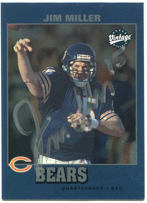 JIM MILLER Signed 2002 UD F/X #97 RC Chicago Bears Card  COA