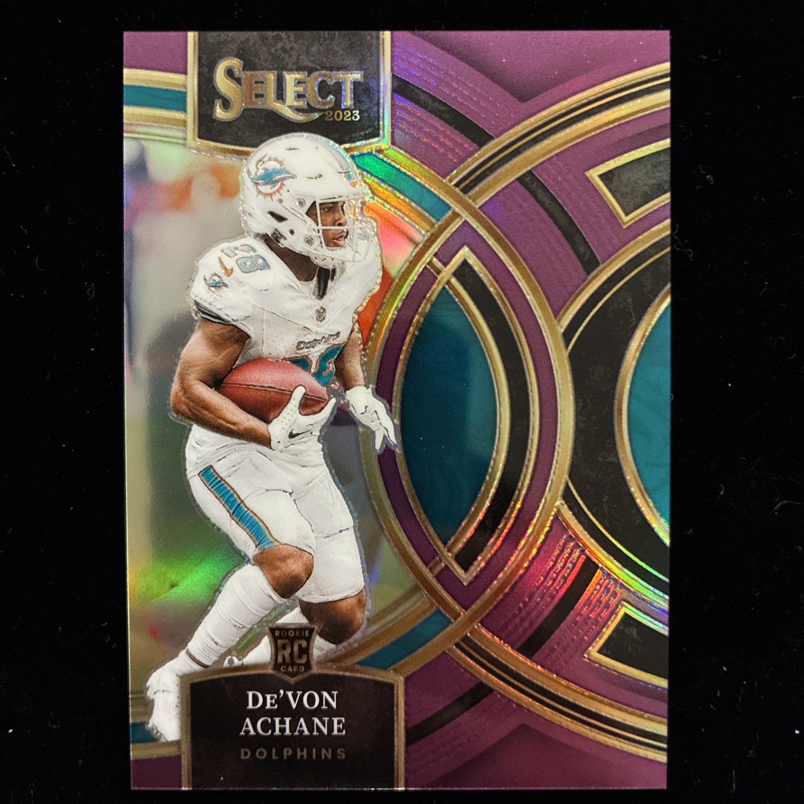 2023 NFL Select DE'VON ACHANE #176 RC Purple Prizm /75 Miami Dolphins
