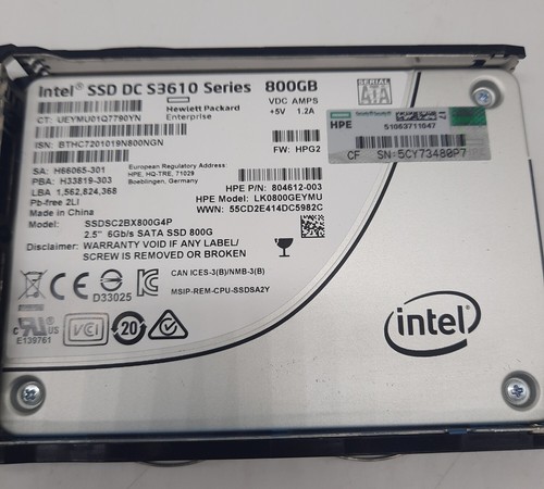 804625-B21 HPE 800GB SATA 6G MIXED USE SFF (2.5IN) SC SSD 805381-001 - Picture 2 of 3