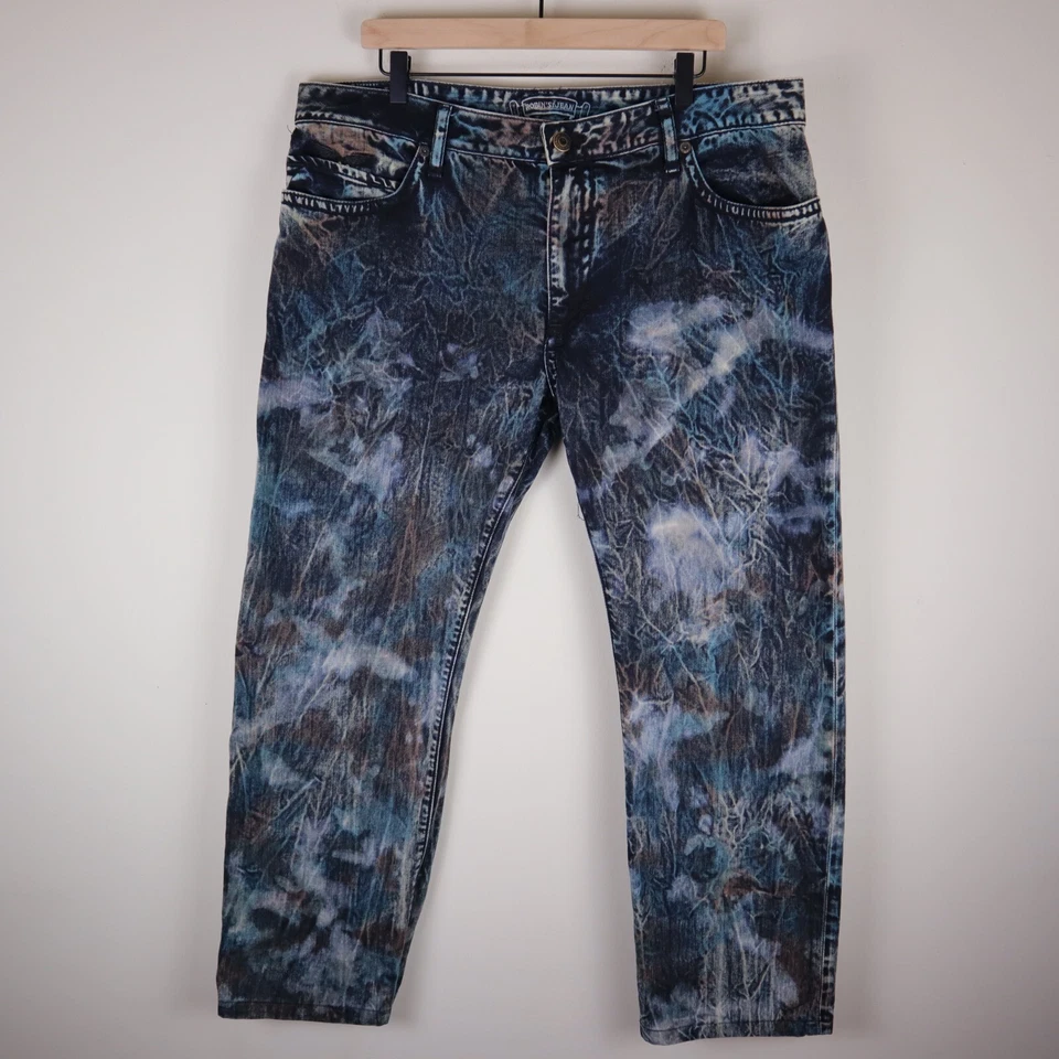 Robin's Jean Long Flap Crazy Wash Blue & Silver Size 40 Waist 39" Inseam 30" - Image 2 of 4