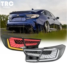 Clear Lens LED Tail Lights for Honda Accord Sedan 2018-2022 Rear Lamp White Bar