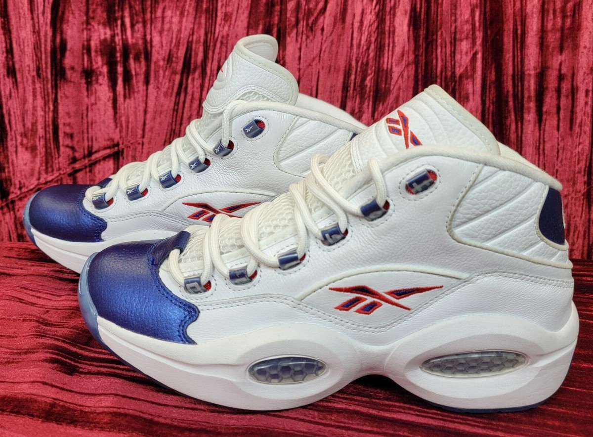 Buy Size 9.5 - Reebok Question 2022 Mid Blue Toe online | eBay