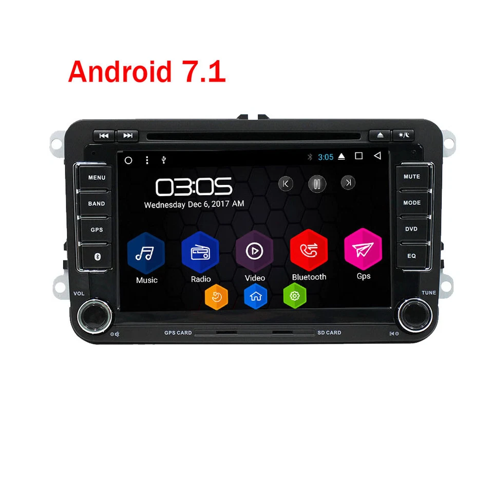 7"Android Autoradio Navi GPS RDS DVD USB BT Für VW Touran Caddy Polo Passat Golf - Bild 3 von 4