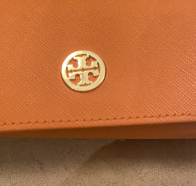 Tory Burch Orange Saffiano Case with Black Oversized Sunglasses New Tory Burch Large Orange Saffiano Leather Sunglass  main image 4