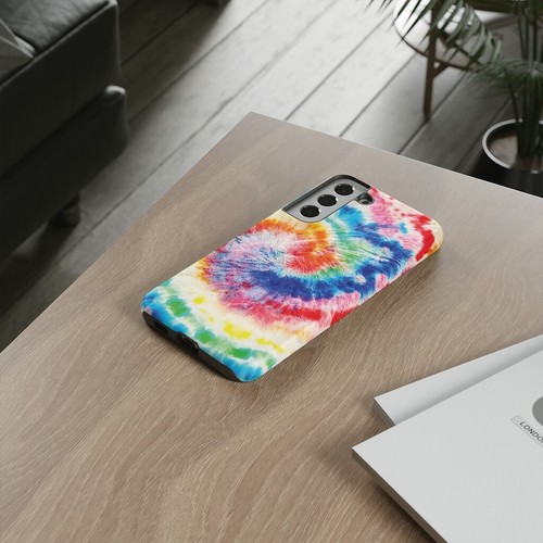 Tie Dye Cell Phone Case - Multicolor Swirl, Pink, Blue - Impact Resistant Shell - 第 9/48 張圖片