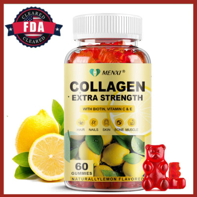  60 Collagen Gummies with Biotin Vitamins Zinc - Hair, Skin, Nails, Joints Bone