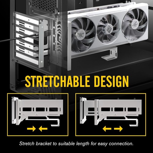 Vertical PCIe 4.0 GPU Mount Bracket Graphic Card Holder with 5V 3 Pin ARGB LE... - Afbeelding 3 van 8