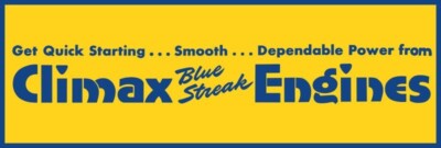 Climax Blue Streak Engines NEW Sign 12x36'' USA STEEL XL Size - 4 lbs