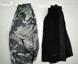 2 Nike Kids Black Camouflage Elastic Waist Sportswear Training Casual Shorts L