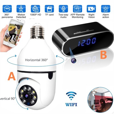 1080P Camara Seguridad Vigilancia Deteccion de Movimiento Oculto HD Alarma Cam