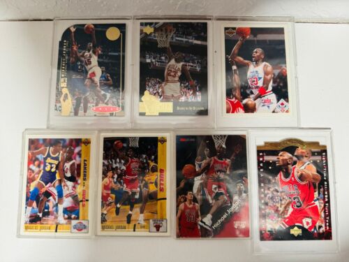 Various Michael Jordan Basketball Cards Bundle Excellent Condition 7 Card Lot - Photo 1/15