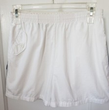 Vintage 1980's Ralph Lauren Women's Size Medium White Cotton Shorts Navy Piping