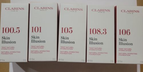 Fond de teint hydratant naturel Clarins Skin Illusion FPS 15 (choisissez l'ombre) Neuf dans sa boîte - Photo 1 sur 21