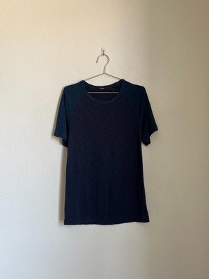 Theory Men's Dustyn B Anemone Two-Tone Tee in Blue Combo Size MEDIUM