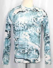 Huk Fishing X Mossy Oak Elements Hydro Blue White Outdoor Water Shirt Mens Sz Sm