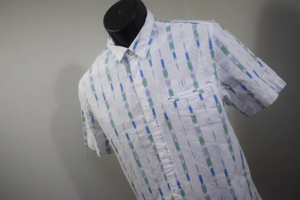 Topman Button Up Shirt Striped Short Sleeve Casual Mens Size Medium - Image 3 of 4