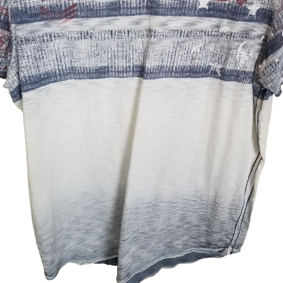 Camiseta Buffalo David Bitton Hombres L Blanca Manga Corta Camisa Estampada Foto 3 de 4