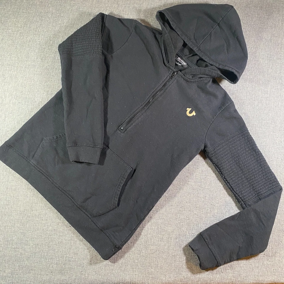 Chaqueta acanalada de vellón con cremallera completa True Religion para mujer talla grande negra ligera Foto 2 de 4