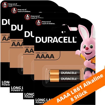 8 x Duracell Mini AAAA LR61 MN2500 LR8D425 1,5V 4061 Alkaline Battery 4 x 2er - Bild 1 von 2