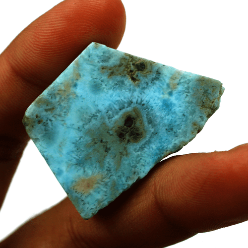17,2 g fetta di cristallo grezzo naturale dominicano Larimar esemplare minerale curativo druso - Foto 7 di 14